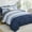 Blue-Full, variant on 7 Piece Striped Light Blue Queen Bed-in-a-Bag Microfiber Bedding Set