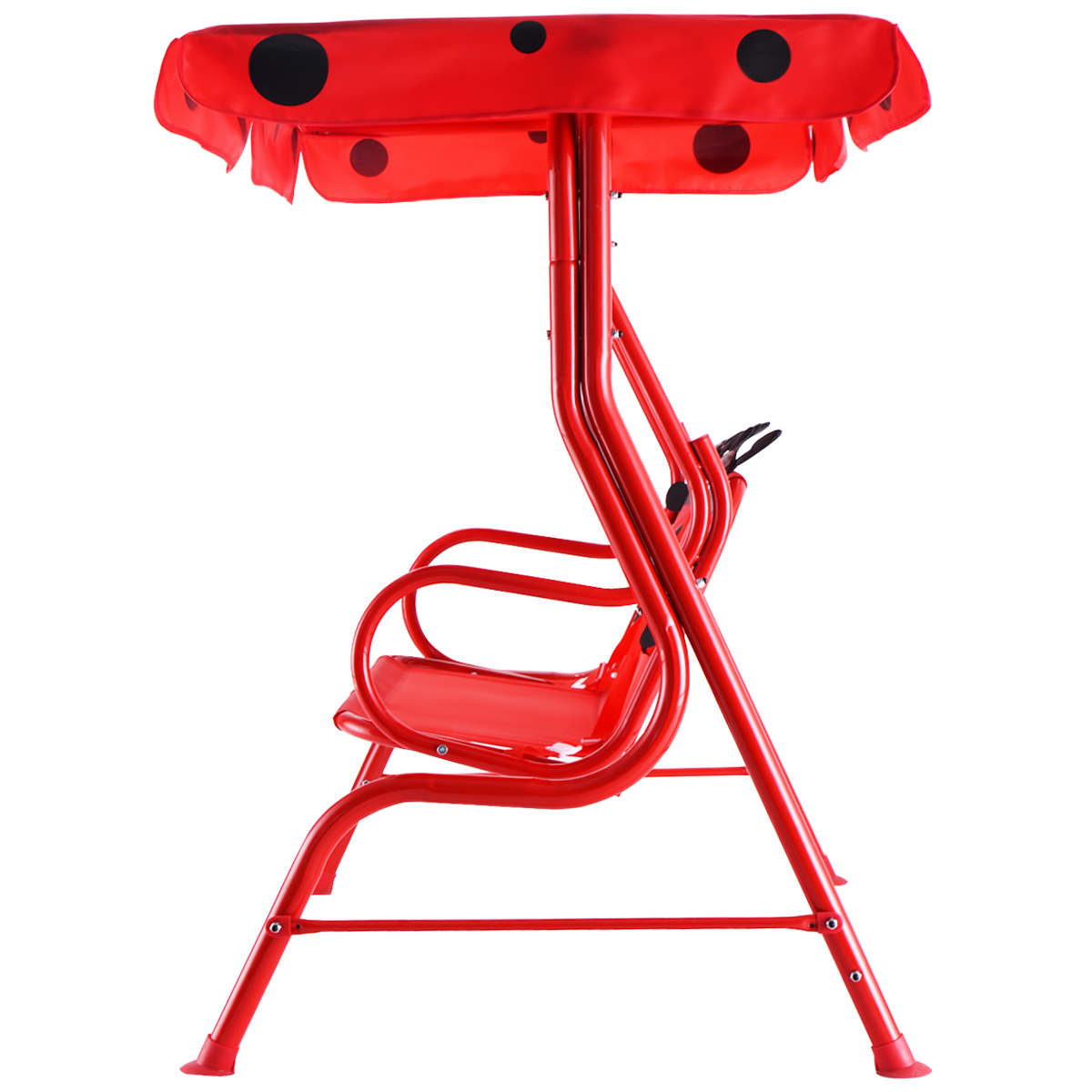 Costway Kids Patio Swing Chair Children Porch Bench Canopy 2 Person Yard Furniture red - image 4 of 10