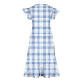 thumbnail image 4 of RXIRUCGD 2025 Vêtements d'Été pour Enfants Filles Robe Imprimée à Fleurs Manches Courtes Poches à Volants Col Rond pour Enfants, 4 of 5