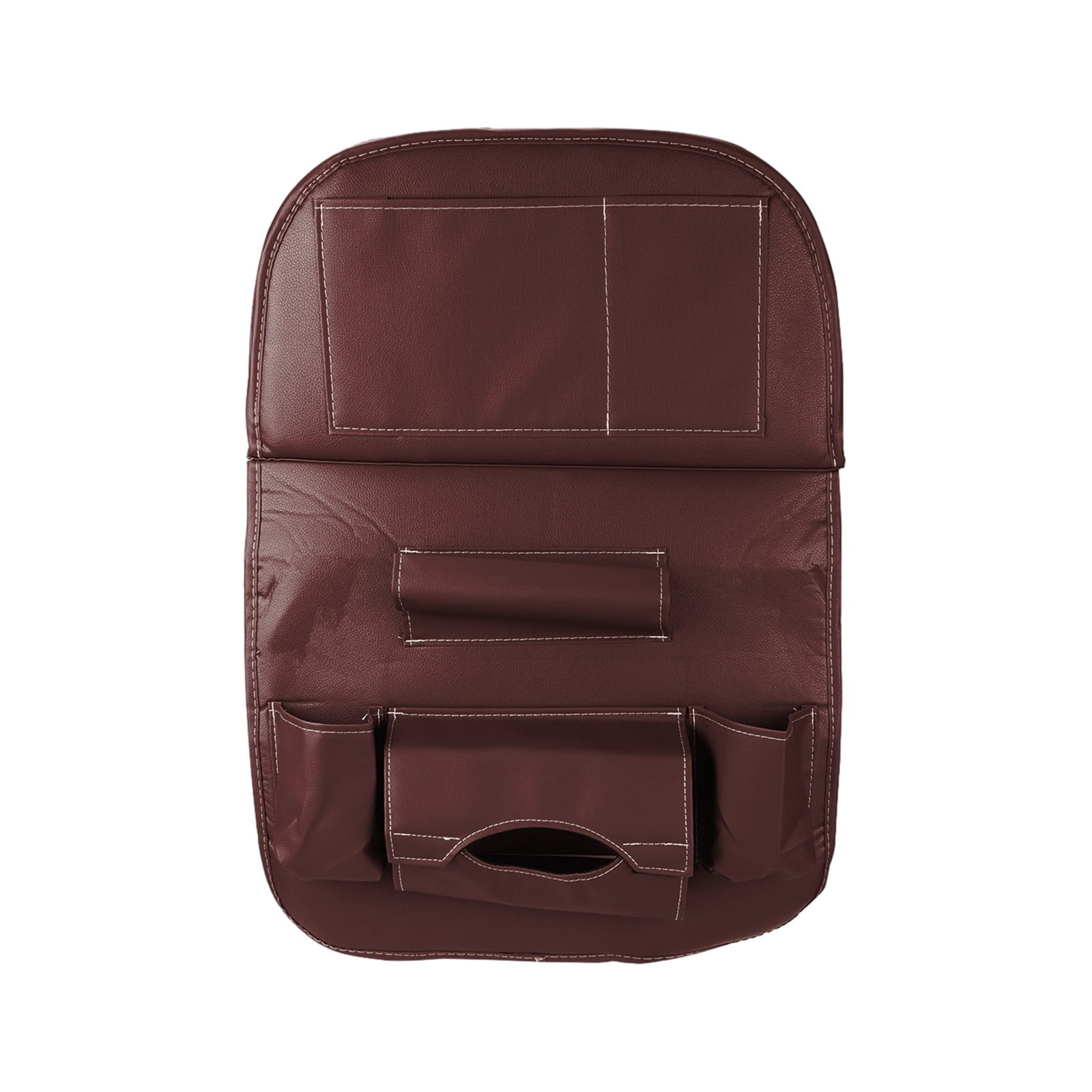 Multifunctional PU Leather Car Seat Storage Bag, Foldable Backseat Organizer with Dining Table Tray, Waterproof Large Capacity Car Storage, for Phones, Bottles and Toys, for Cars SUVs