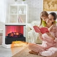 thumbnail image 5 of Costway 27'' Freestanding Electric Fireplace Heater w/ 3-Level Flame Thermostat White, 5 of 11