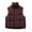 Purple, variant on Womens Crop Quilted Vest Sleeveless Bubble Winter Jacket Warm Puffy Stand Collar Drawstring Hem Gilet Coat Coffee XL