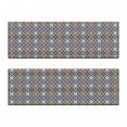 thumbnail image 2 of Colorful Bench Cushion Set of 2, Diagonal Checkered Pattern with Daisy Blossoms Inside Retro Effect Simple Tile, Standard Size Foam Pad and Decorative Cover, Multicolor, by Ambesonne, 2 of 4