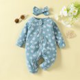 thumbnail image 2 of Sngxgn Baby Boy Cotton Bodysuit Long Sleeve Jumpsuit Outfits Clothes(Blue,70), 2 of 6