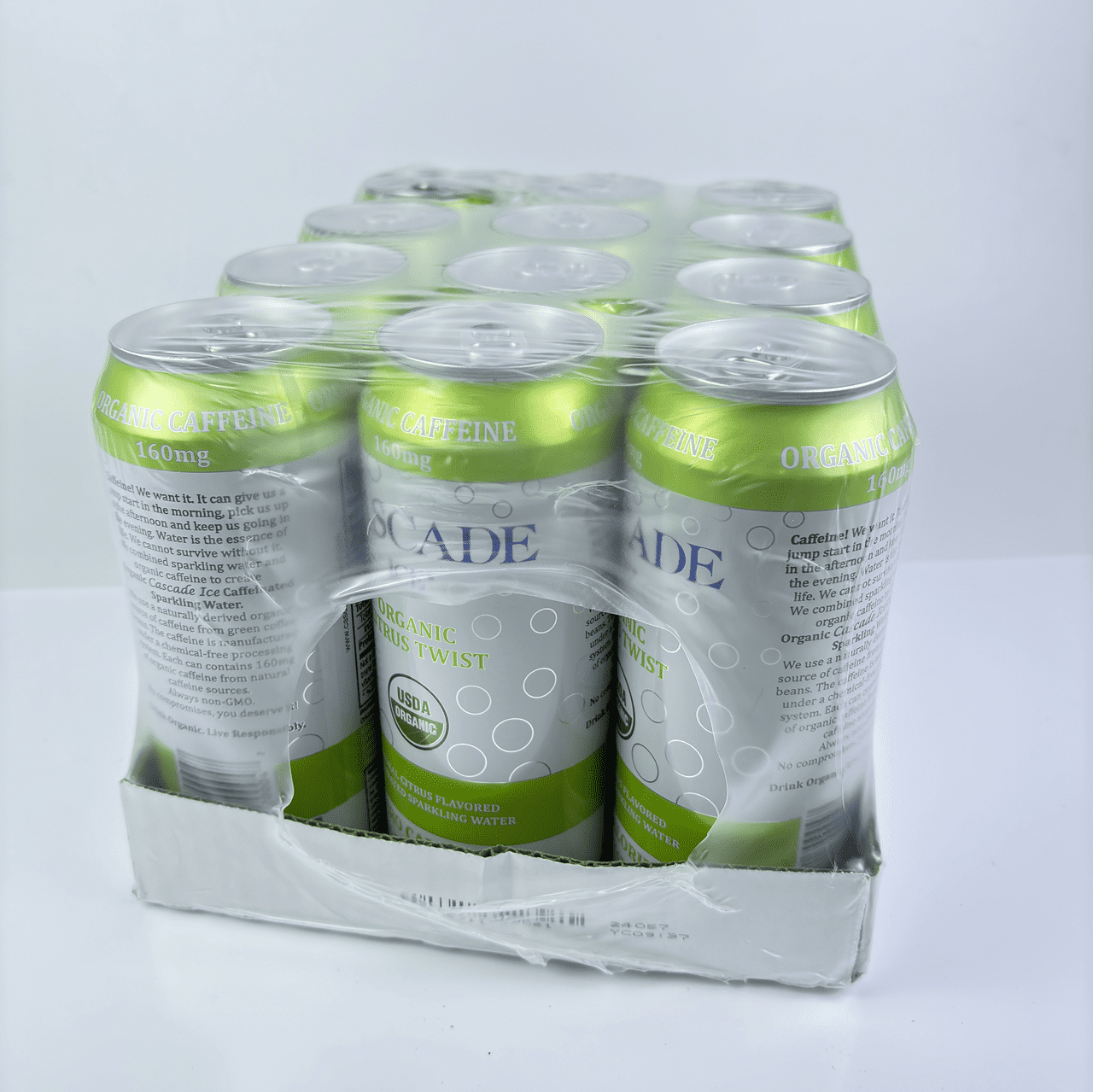 Cascade Ice Caffeine Organic Citrus Twist 16oz Cans (Pack of 12)
