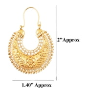 Sunsoul By Touchstone Indian Handcrafted Mesh Work Floral Moon Jewelry Gold Tone Earrings For Women.
