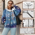 thumbnail image 6 of COEQINE Oversized Sweatshirts Women's Long Sleeve Hoodie Cow Print and Note Pattern Y2K Full Zipper Jacket Coat Lightweight Casual Wear Fall Fashion Clothes with Pockets, 2XL, 6 of 7