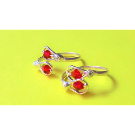 Kamada Creations Ethnic Silver Toe ring Pair
