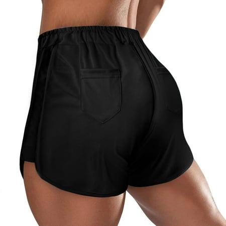 

PEASKJP Yoga Lift Shorts High Waist Women s Summer Home Casual High Waist Shorts Wrap Maternity Yoga Shorts plus Size Shorts Black Medium