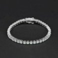 thumbnail image 2 of 3mm Round Cut Cz Diamond Beautiful Tennis Bracelet in 14k White Gold Over Silver, 2 of 3