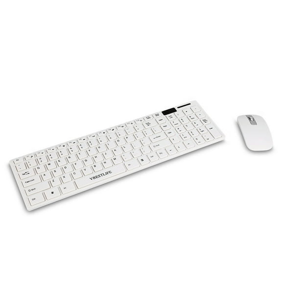 ZOUSSIQI VBESTLIFE 2.4G Optical Wireless Keyboard and Mouse Mice USB Receiver Combo Kit for MAC PC White EL225#52775
