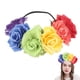 thumbnail image 1 of Diadema con corona de flores de rosas, guirnalda para el pelo de boda nupcial, tocado, accesorio para el cabello para niñas, mujeres y niños, arcoíris, 1 of 6