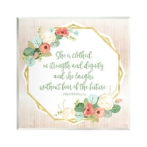 Stupell Industries Floral Bible Verse Phrase Religious Painting Unframed Art Print Wall Art, 12 x 12