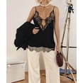 thumbnail image 6 of Lace Camis Tops for Women Spaghetti Strap Satin Silk V Neck Tank Top Y2K Going Out Shirt Tops Black XL, 6 of 9