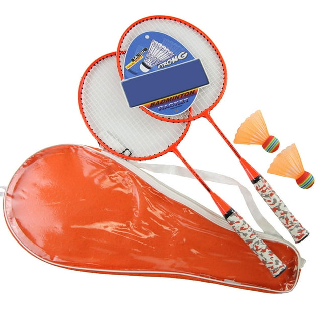 FUTUREORYY 1Pair Green Badminton Racket with Balls Durable Material Comfortable Handle for Sports Use