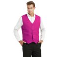 thumbnail image 3 of TopTie Waiter Uniform Unisex Button Vest For Supermarket Clerk & Volunteer-rose red-US Size XXL, 3 of 5