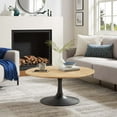 thumbnail image 7 of Modway Lippa Round 36" Wood Grain Mid-Century Modern Coffee Table in Black Natural, 7 of 7