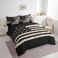 thumbnail image 4 of Homewish White Wheat Leopard Print Twin Bedding Sets 7-Piece for Teen, Stars Stripes Print Bedding Comforter Set, Rustic US Flag Reversible Sheet Sets, Ultra Soft Bedroom Decor, 4 of 8