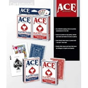 ACE AUTHENTIC Standard Face Double Deck (2 Pack, 1 red   1 blue) - Made in USA
