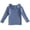 Blue, variant on Toddler Girls Solid Color Double Ruffle Collar Sweaters Kid's Crochet Knit Pullover Basic Bottom Tops Khaki