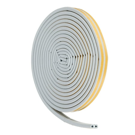 

33 Ft Weather Stripping Seal Strip for Doors/Window 5/16 Inch x 3/8 Inch D Type Foam Sealing Tape Grey