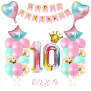 10th Birthday Decorations for Girls With Photo Props Teal Turquoise, 10th  Birthday Balloons Teal Confetti Balloons, 10 Year Old Girl Birthday Gifts,  Gift for 10 Year Old Girl Party Supplies 
