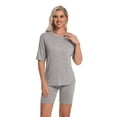 thumbnail image 7 of DAKIMOE Womens Pajamas 2 Piece Lounge Sets for Women Ribbed Knit Matching Outfits Loose T-Shirt and Bodycon Biker Shorts Sleepwear Sweatsuits S-XL, Dark Grey, M, 7 of 7