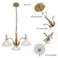 thumbnail image 3 of Miumaeov 3 Lights Chandeliers Lamp Modern Gold Pendant Light with Petal-Shaped Lampshade for Dining Room Living Room Bedroom Hotel Villa, 3 of 15