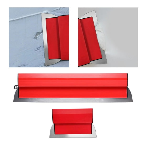 Espátula de alisado de acabado de paneles de yeso de plástico de acero inoxidable, desnatado de pintura Flexible portátil para herramientas de enyesad Soledad Espátula para alisar paneles de yeso