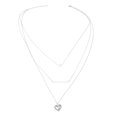 thumbnail image 1 of Collar con colgante de corazón de múltiples capas para clavícula, joyería para mujer, regalo, 1 of 5