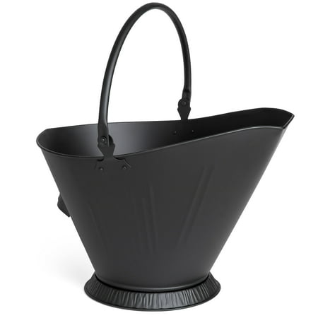 Best Choice Products Indoor Outdoor Large Wide Top Multipurpose Modern Metal Fireplace Pit Furnace Ash Bucket Storage Container with Built-In Handle, Support Base, (Best Outdoor Wood Burning Furnace)