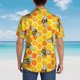 thumbnail image 4 of Fotbe Honeycombs Camisa Hawaiana para Hombre Unisex – Camisa Casual de Verano con Botones de Manga Corta de Algodón y Lino,Small, 4 of 7