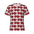 thumbnail image 4 of Vsdgher Cute Red Crab Print Men's Dry Fit Mesh Athletic Shirts Moisture Wicking Tennis T-Shirt Tops, 4 of 9