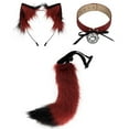 thumbnail image 4 of BELOVING Oreilles d'Animaux et Queue Oreilles de Chat Serre-Tête Lolita Cosplay Collier Cloche Ras-du-Cou Rouge Noir, 4 of 10