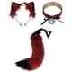 thumbnail image 4 of Diadema con orejas de gato y cola larga con campana para juegos de rol negro rojo, 4 of 8