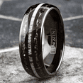 thumbnail image 2 of Black Meteorite Wedding Band Ring for Men Tungsten Carbide Ring Deer Antler, 2 of 6