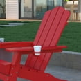 thumbnail image 6 of Emma + Oliver Set of 2 Adirondack Chairs with Cup Holders, Weather Resistant HDPE Adirondack Chairs in Red, 6 of 12