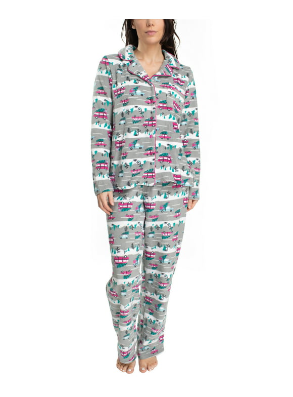 Hanes Women's Legacy Notch Collar Top and Elastic Pajama Sleep Set, Wagoneer, X-Large