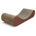 thumbnail image 4 of Pefilos 23" Cat Scratcher Cardboard Lounge Bed Fluffy Dream Bone Cat Scratching Pads Corrugated Cat Scratcher Toy for Indoor Cats Scratch Ramps, Wood Brown, 4 of 6