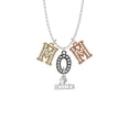 thumbnail image 2 of Delight Jewelry I 'Heart' Fastpitch Multi-Colored Crystal Mom Charm Necklace, 2 of 5