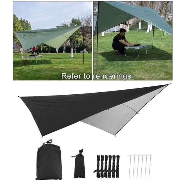 Lona de tienda al aire libre Cola Impermeable Negro plateado