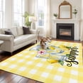 thumbnail image 2 of Non-Slip Rug Pad Rugs Summer Lemons Glass Cup Rectangle Area Rugs 5x7Ft Soft Carpet Pads for Living Room Kids Room, Yellow White Check, 2 of 9
