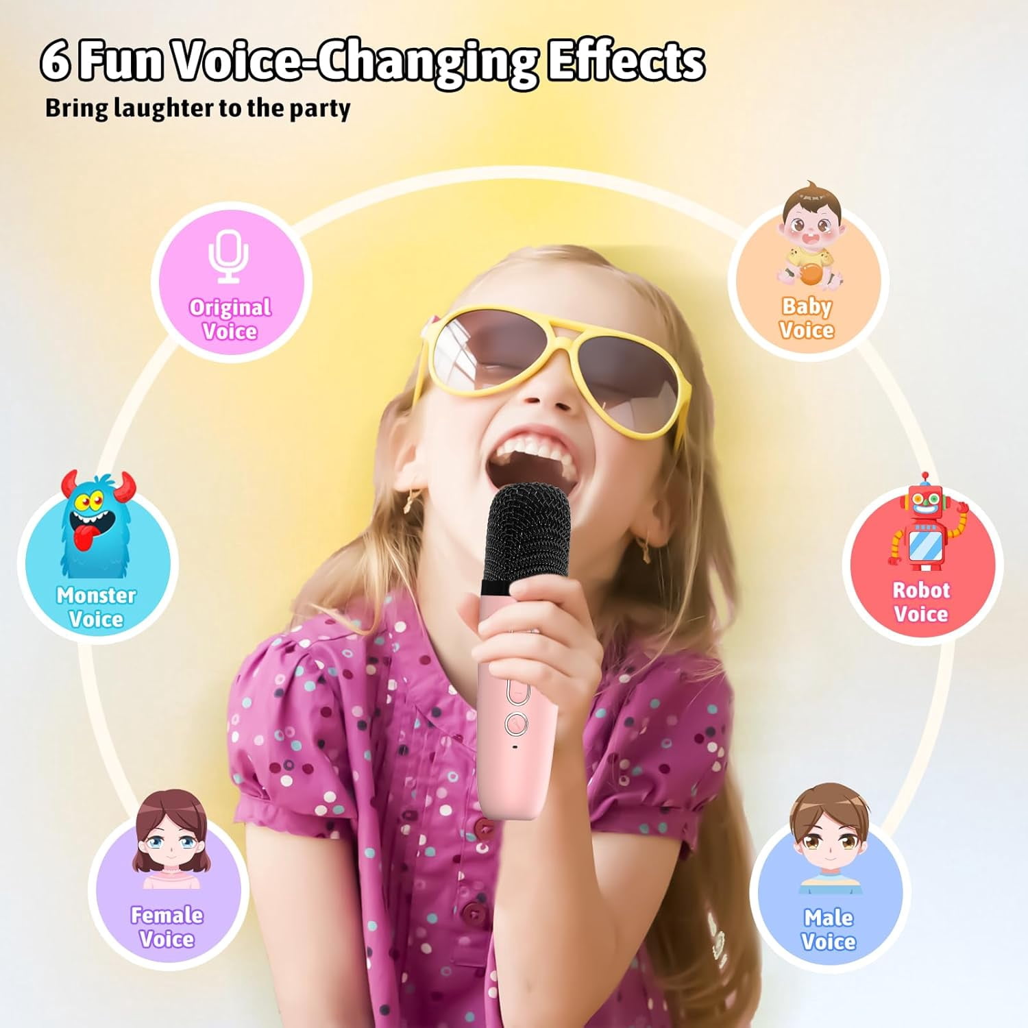 EASY Karaoke Microphone Machine Toys for Kids Adults, Mini Portable Bluetooth Speaker with 2 Wireless Mics, Christmas Birthday Gifts for Boys Girls Ages 3 4 5 6 7 8 9 10 11 12+Year Old Purple