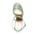 thumbnail image 3 of XYD Women Espadrilles Wedge Sandals Woven Straw Peep Toe Rhinestones Platform Heels Slender Crossover Straps Glamour Party Shoes Size 7 Green, 3 of 4