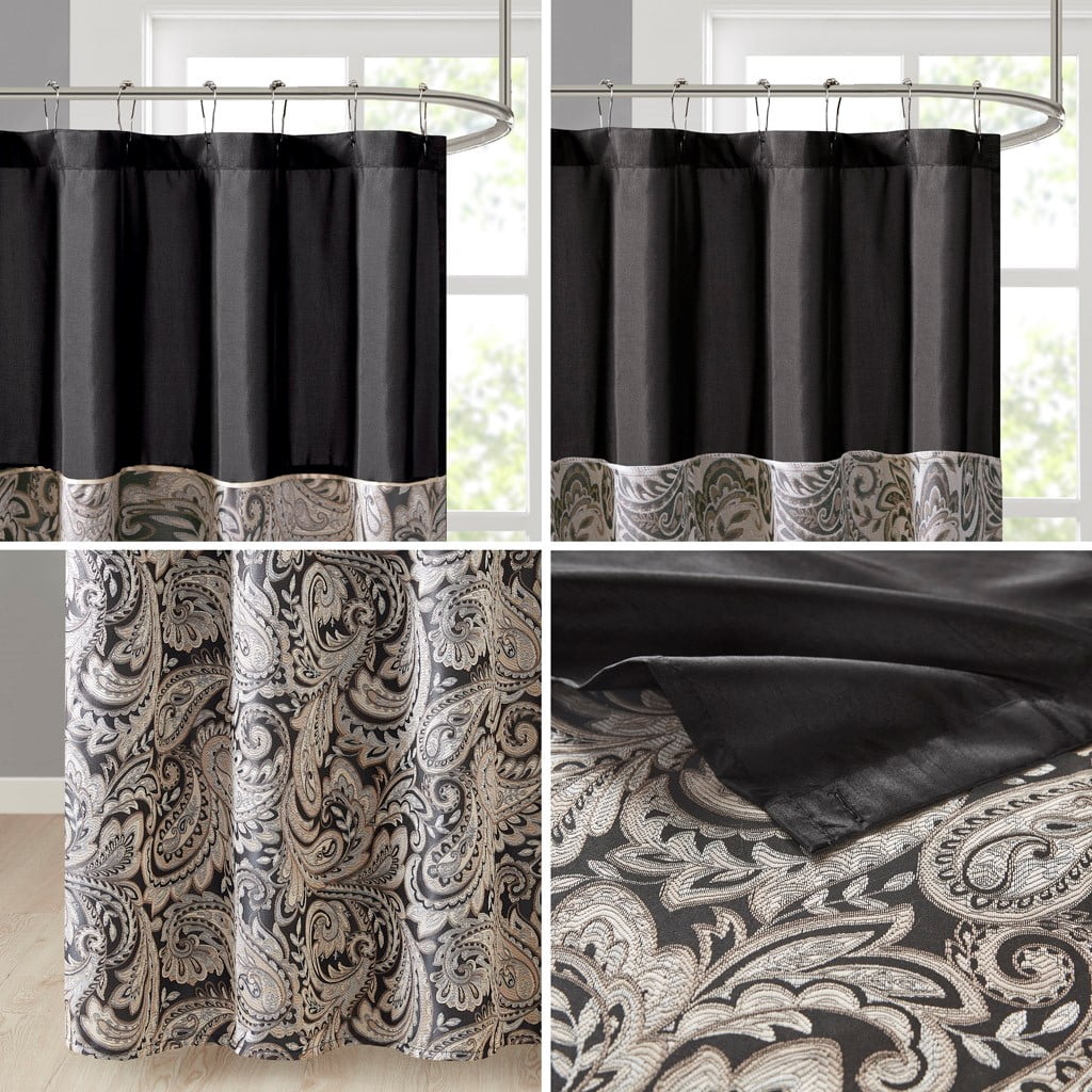 MAYEERTY Jacquard Shower Curtain, 72" x 72", Machine-Washable, Multicolor