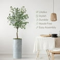 thumbnail image 3 of Artificial Tree in Modern Geometric Pattern Planter, Fake Eucalyptus Silk Tree for Indoor and Outdoor Home Decoration - 66" Overall Tall (Plant Pot Plus Tree), 3 of 4