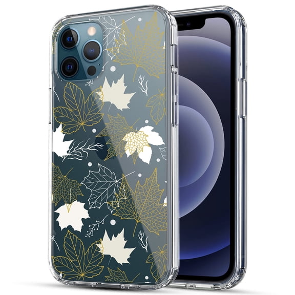 iPhone 12 Case, iPhone 12 Pro Case, RANZ Anti-Scratch Shockproof Series Clear Acrylic   TPU Bumper Protective Case for iPhone 12 / iPhone 12 Pro (6.1 inch) [2020 Released] - Maple Leaf