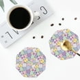 thumbnail image 5 of Pofeuu different patchwork Print Leather Coasters Set of 6, Round Cups Mugs Mat Pad for Home Kitchen Heat Resistant Drink Coasters,Octagon, 5 of 7