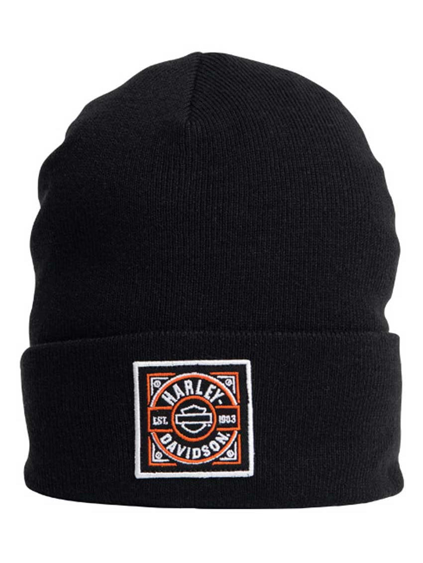 Gebreide Muts Bar & Shield Logo HARLEY-DAVIDSON Wintermuts Beanie - Zwart, Gebreid, Bar & Shield Logo, één Maat Harley Davidson Cap