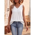thumbnail image 2 of MOYIKO Tank Tops for Women Summer Sleeveless V Neck Pleated Tops Loose Fit Casual Trendy Basic, 2 of 7